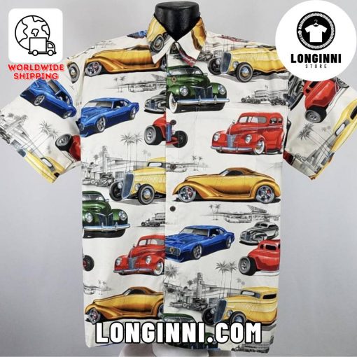 Hot Classic Cars  Hawaiian Shirt