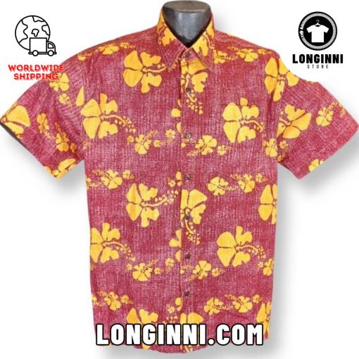 Gold Hibiscus Hawaiian Shirt