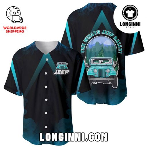 Blue Jeep The Willys Rally Baseball Jersey