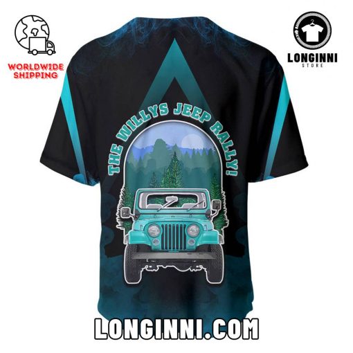 Blue Jeep The Willys Rally Baseball Jersey