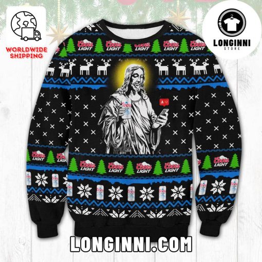 Coors Light Jesus Ugly Christmas Sweater Shirt