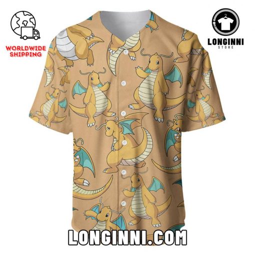 Custom 3D Dragonite Style Baseball Jersey