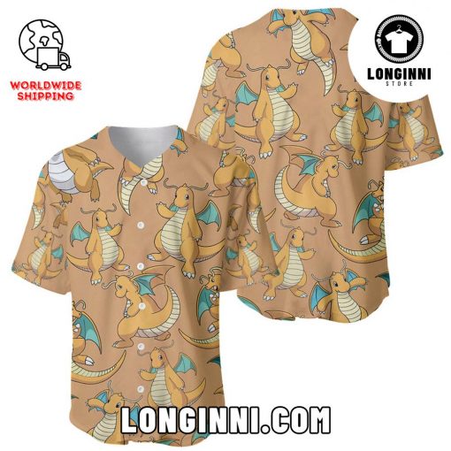 Custom 3D Dragonite Style Baseball Jersey