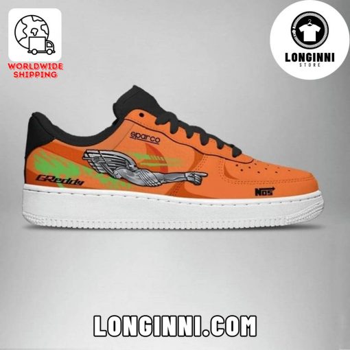 FAST and FURIOUS GReddy Orange Custom Air Force Sneaker