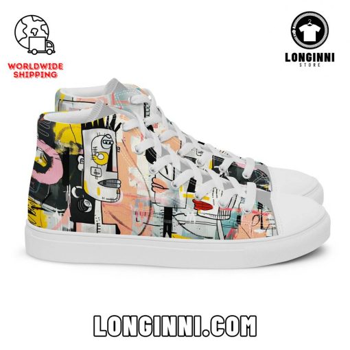 Graffiti Couple Love Canvas High Top Shoes