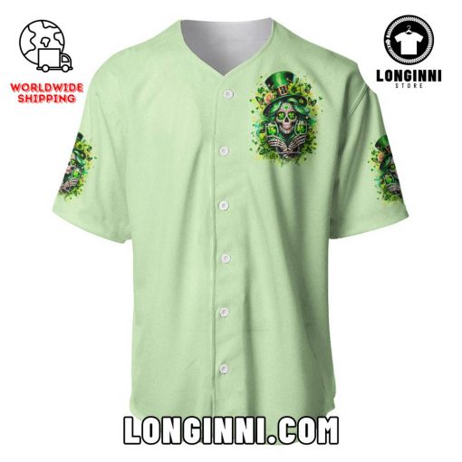 Irish Skull Drink Up Bitches Baseball Jersey
