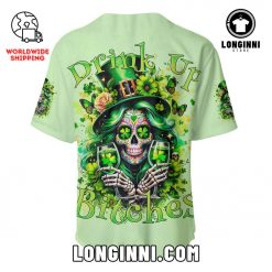 Irish Skull Drink Up Bitches Baseball Jersey