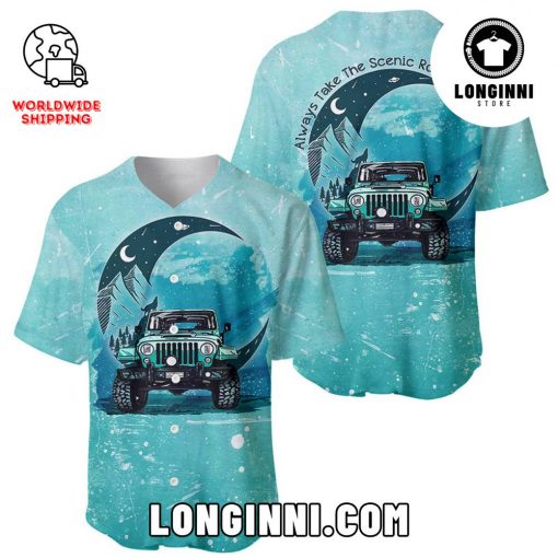 JEEP Wild Wolf Sound – Always Take The Scenic Route Baseball Jersey