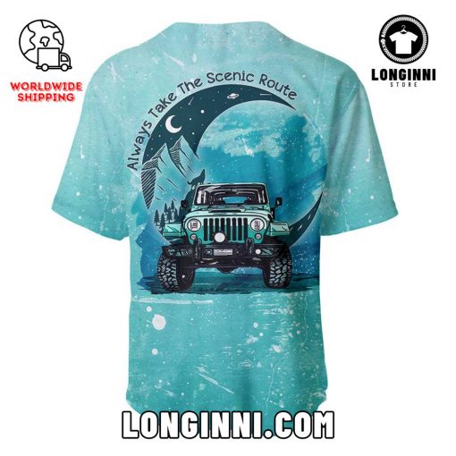 JEEP Wild Wolf Sound – Always Take The Scenic Route Baseball Jersey
