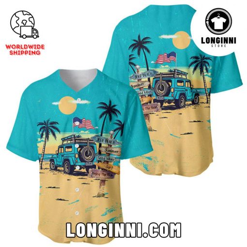 Jeep Beach Summer Good Vibes Baseball Jersey