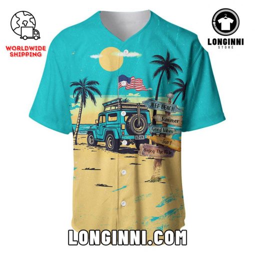 Jeep Beach Summer Good Vibes Baseball Jersey