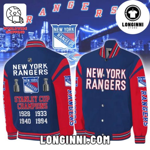 New York Rangers Champions Baseball Jacket