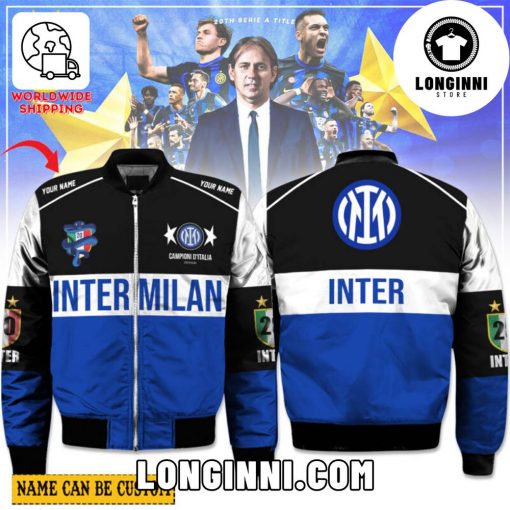 Custom Name Inter Milan Champions Bomber Baseball Jacket