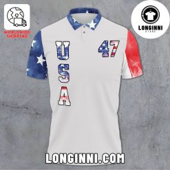 Donald Trump 47 Pro Trump American Flag Polo Shirt 3