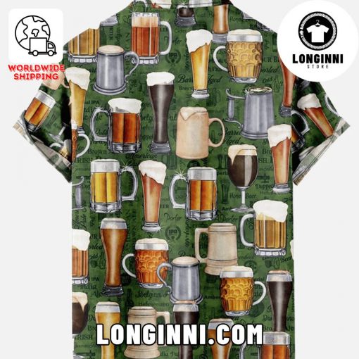 Green Vacation Beer Mug Beach Hawaiian Shirt