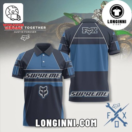 FOX SUPREME Blue Custom Polo Shirt